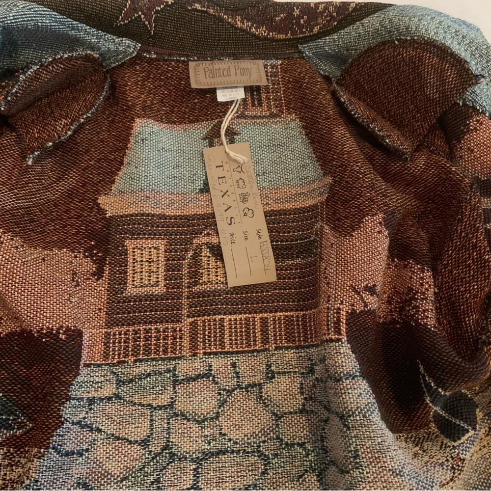 Vintage 90’s Painted Pony's Tapestry Lighthouse Nautical Jacket Size Large NWT - Picture 12 of 16